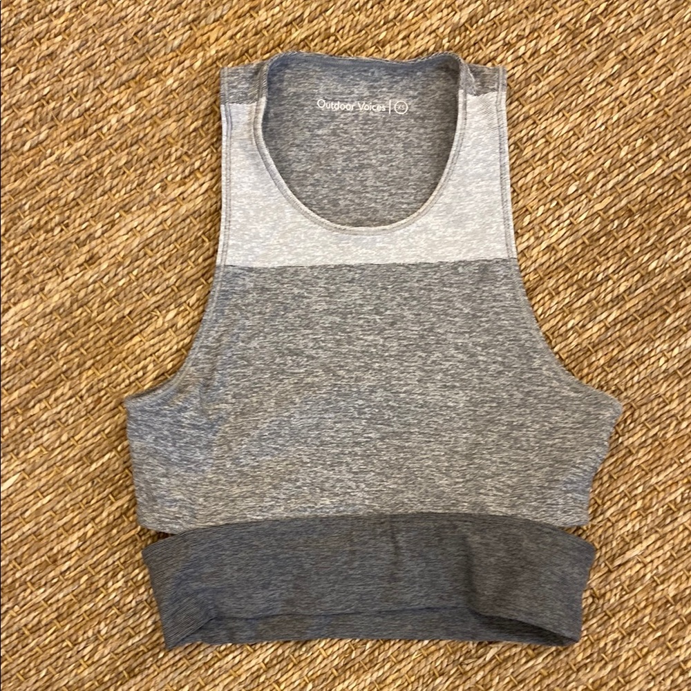 Outdoor Voices Gray Colorblock Sports Bra - Picture 4 of 7